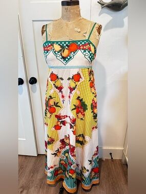 🍓colorful Fruit Maxi Dress summertime polka dot